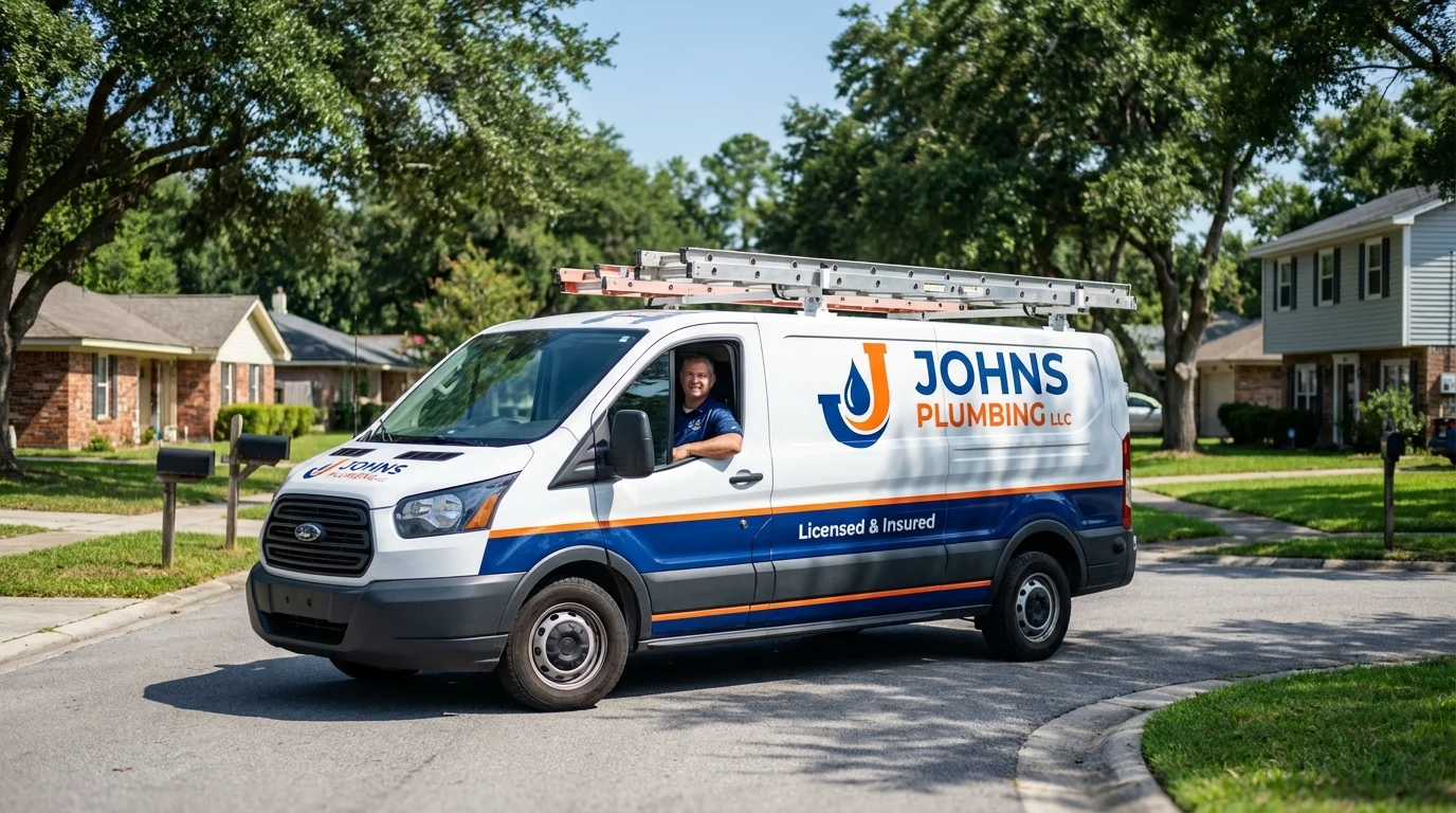 Johns Plumbing LLC service van in Gallipolis, OH